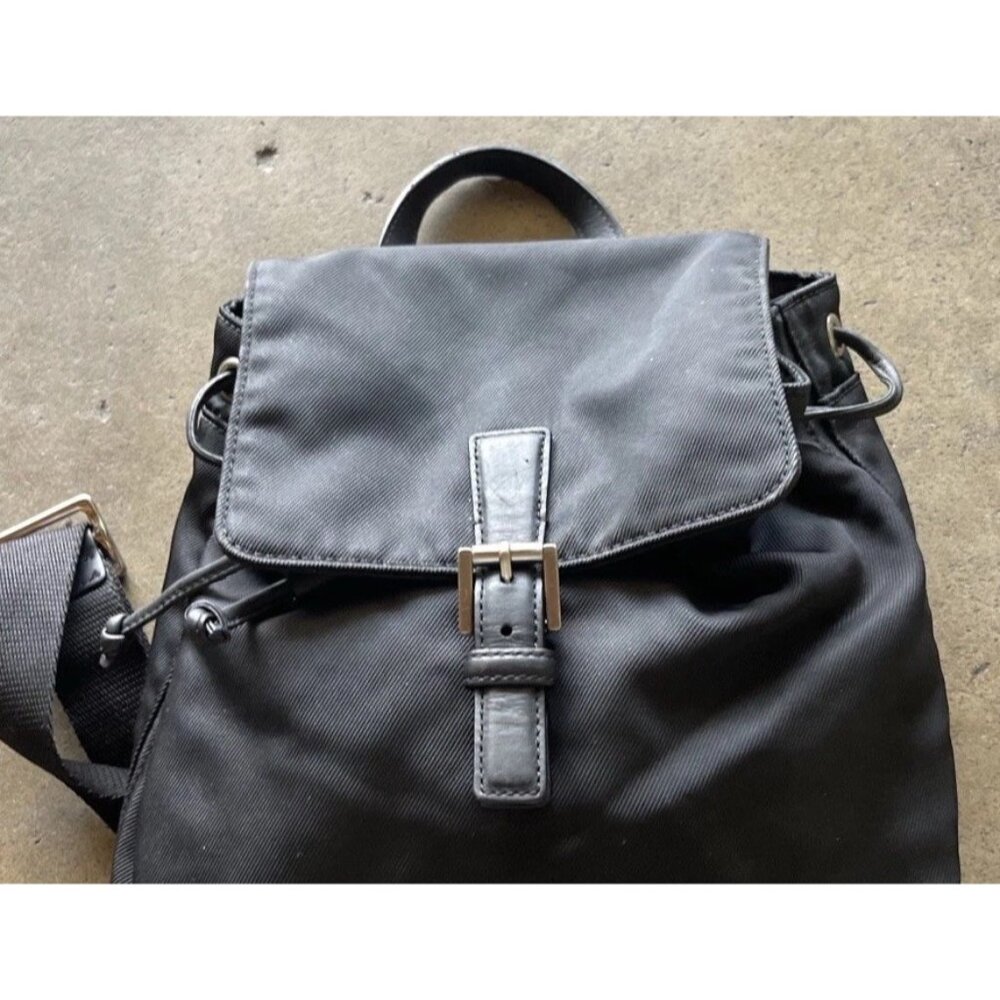 Vintage Coach Black Nylon Mini Backpack Leather Cargo Backpack Travel